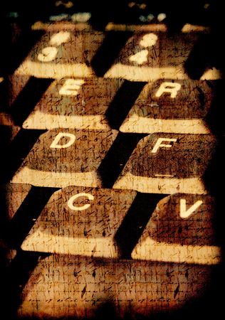 Close up of grunge rusty computer keysの写真素材