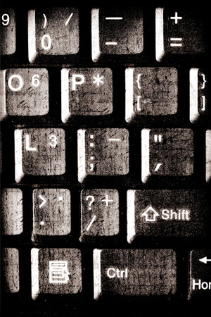 Close up of grunge rusty computer keys