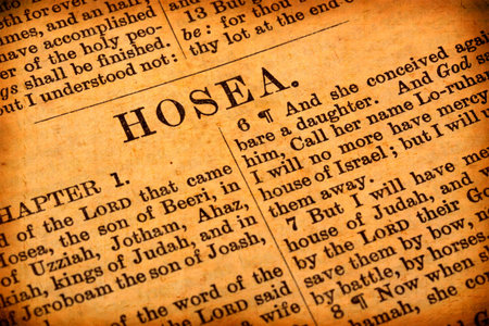 Close up of old Holy bible bookの写真素材