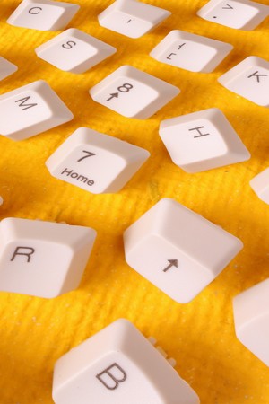 Close up of computer keys on paperの写真素材