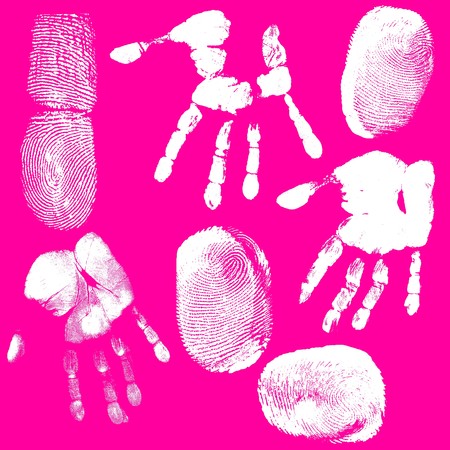 Printout of human hand with unique detail の写真素材