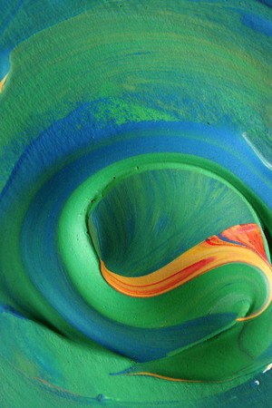 Close up of colorful ink brush lines の写真素材