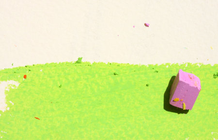 Close up of color oil  pastel lines  の写真素材