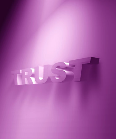 3D rendered TRUST text,3D artの写真素材