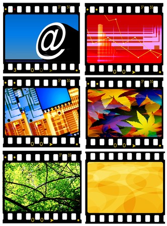 Close up of vintage movie film stripsの写真素材