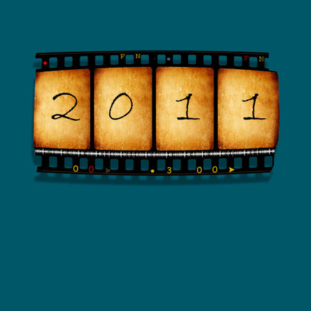 Vintage film with 2011 new year 