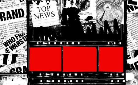 Close up of vintage movie film stripsの写真素材