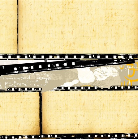 Close up of vintage movie film stripsの写真素材
