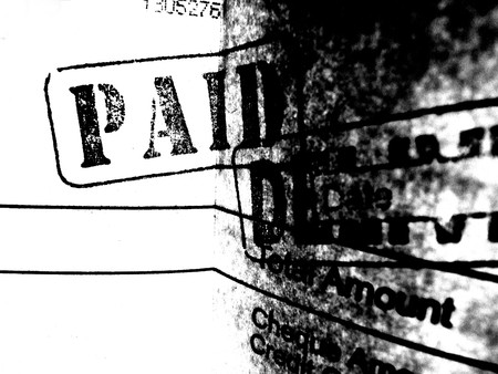 Close up of financial Invoice の写真素材