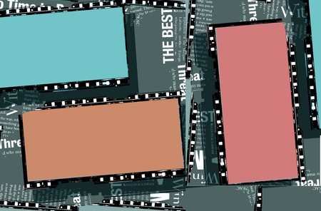 Close up of vintage movie film stripsの写真素材