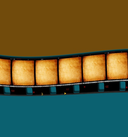 Close up of old movie film stripsの写真素材