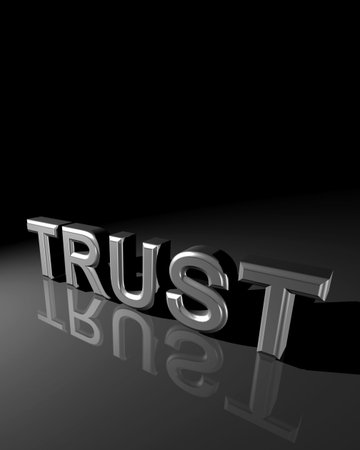 3D rendered TRUST text,3D artの写真素材