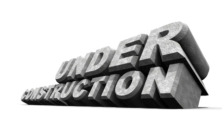3d illustration of under construction signの写真素材
