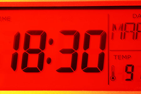 Close up of a  digital timer lcd