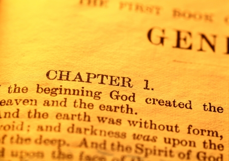 Close up of old Holy bible bookの写真素材