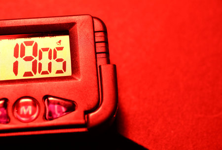 Close up of a  digital timer lcd