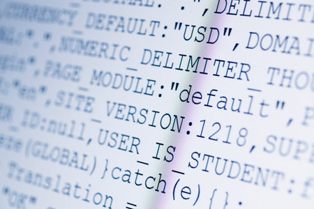 Close up of HTML codes on LED screen