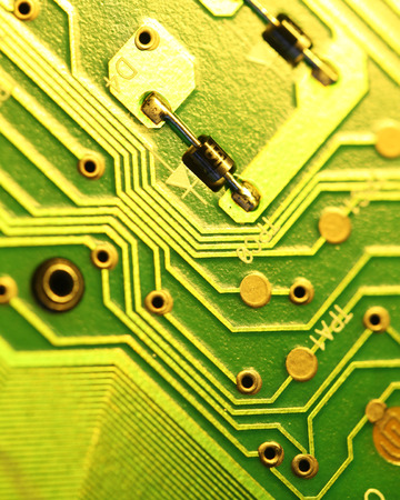 Close up of an electronic circuit boardの写真素材