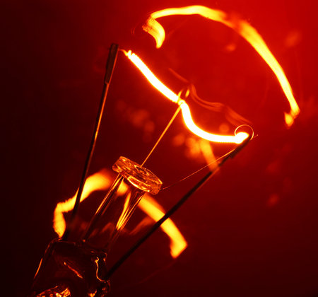 Close up of  Tungsten Bulbの写真素材