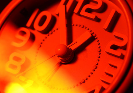 Close up of an clock faceの写真素材