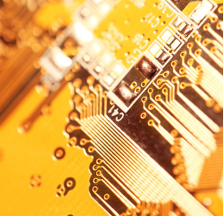 Close up of an electronic circuit board