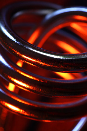 Close up of a heating coil element