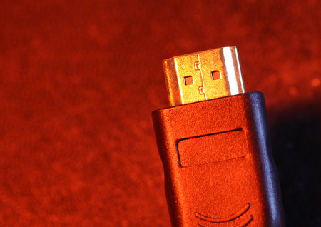 Close up of computer connection cablesの写真素材