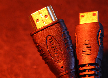 Close up of computer connection cables