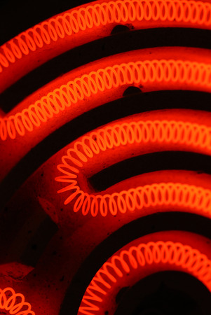 Close up of a heating coil elementの写真素材