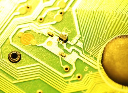 Close up of an electronic circuit board