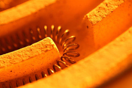 Close up of a heating coil element