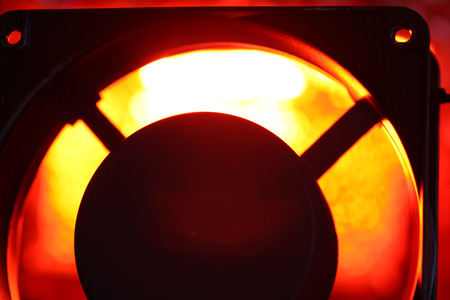 Close up of an electric Industrial Fanの写真素材