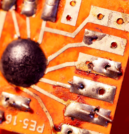 Close up of an electronic circuit board