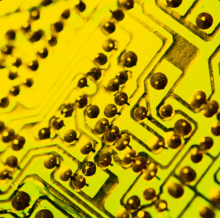 Close up of an electronic circuit boardの写真素材