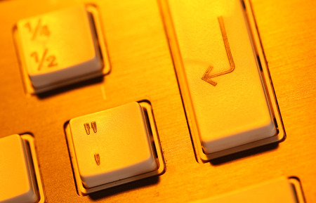 Close up of an old computer keyboardの写真素材