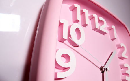 Close up of an clock faceの写真素材