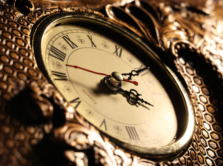 Close up of an Old clock face