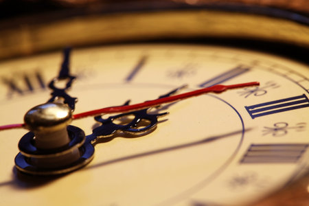 Close up of an Old clock face