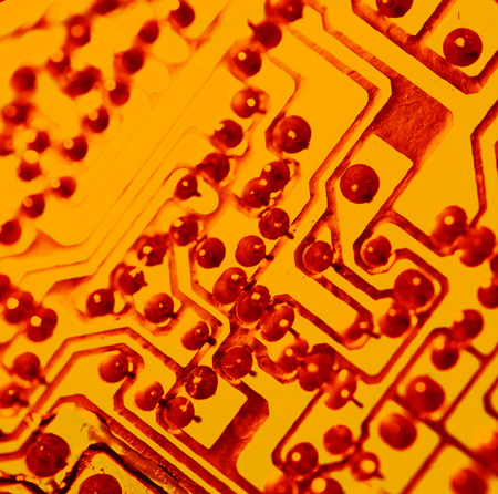 Close up of an electronic circuit boardの写真素材
