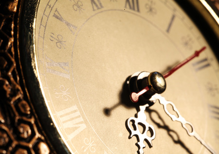 Close up of an Old clock faceの写真素材