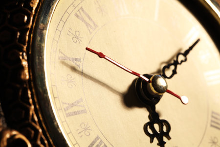 Close up of an Old clock face