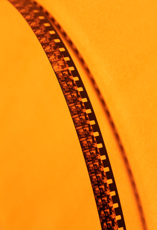 Close up of an Old 8mm film stripの写真素材