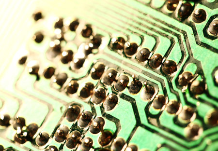 Close up of an electronic circuit board