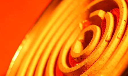 Close up of a heating coil elementの写真素材