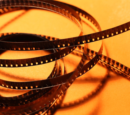 Close up of an Old 8mm film stripの写真素材