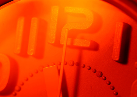 Close up of an clock faceの写真素材