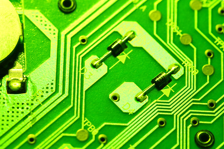 Close up of an electronic circuit boardの写真素材