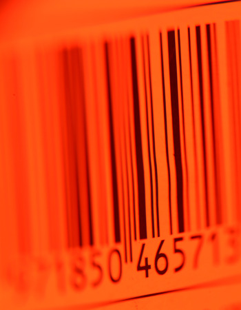 Close up of Bar code label on paperのeditorial素材