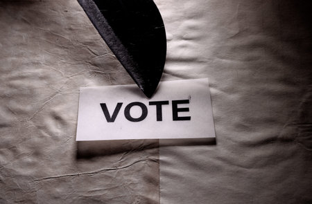 Close up of a Vote tag