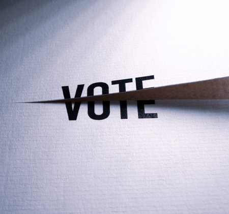 Close up of a Vote tag